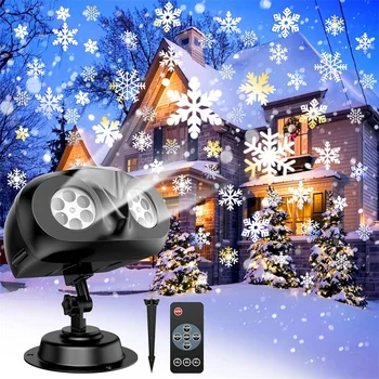 Thrisdar Рождественские снежинки Прожектор Огни На открытом воздухе в форме совы Светодиодное снегопадное шоу Открытый пейзаж Снегопад Проекционная лампа