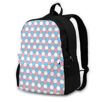 Pride Hexagon Print Модный рюкзак большой емкости Дорожные сумки для ноутбука Флаг гордости Гордость Q Q Гордость Флаг гордости Пингвингордость