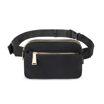 Поясные сумки для женщин Черная сумка через плечо с поясом и несколькими карманами Симпатичная модная сумка больших размеров Hip Bum Bag Концерты Шоппинг