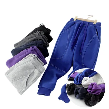 Детские теплые брюки для мальчиков 2022 осень-зима детские флисовые толстые спортивные повседневные брюки для одежды 4-13 лет LC639