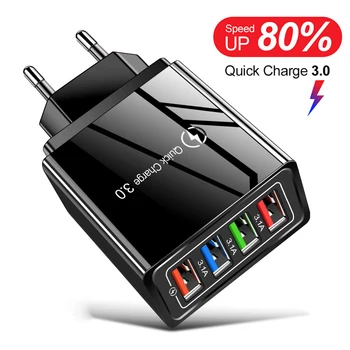 lovebay USB Зарядное устройство Quick Charge 3.0 Настенное зарядное устройство для мобильного телефона для iPhone Samsung Xiaomi Портативный ЕС US Plug 3.1A Быстрая зарядка